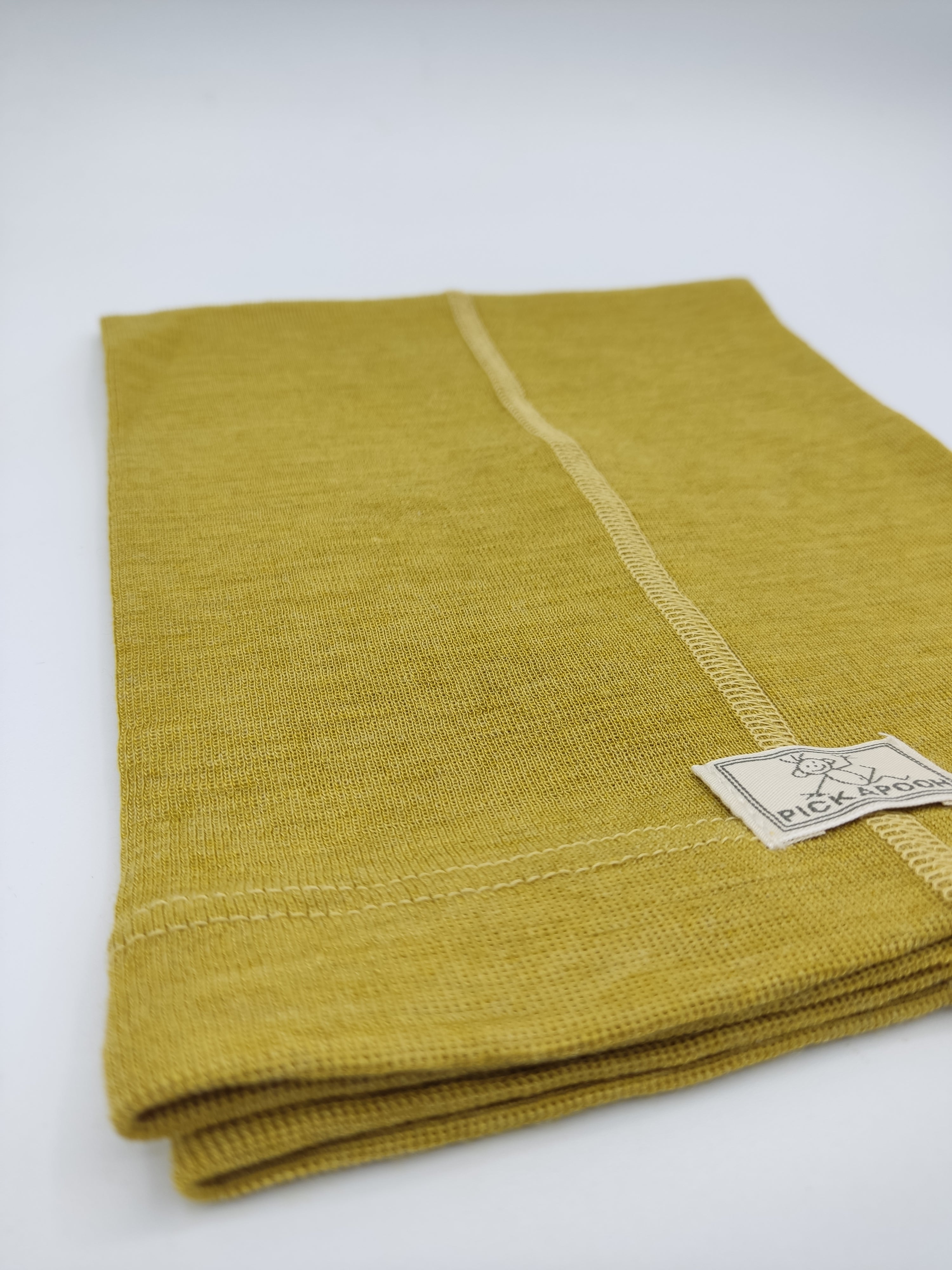 Scaldacollo in lana e seta per bambino e adulto // tinta unita Senape